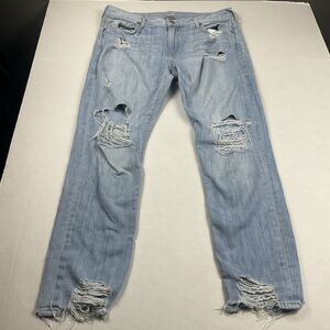 True Religion Cameron Slim Boyfriend Jeans 30 Distressed Ripped Casual Denim